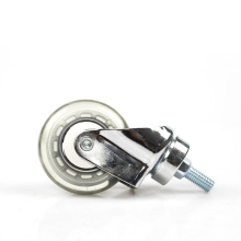 3 inch threaded stem movable chrome plated PU casters